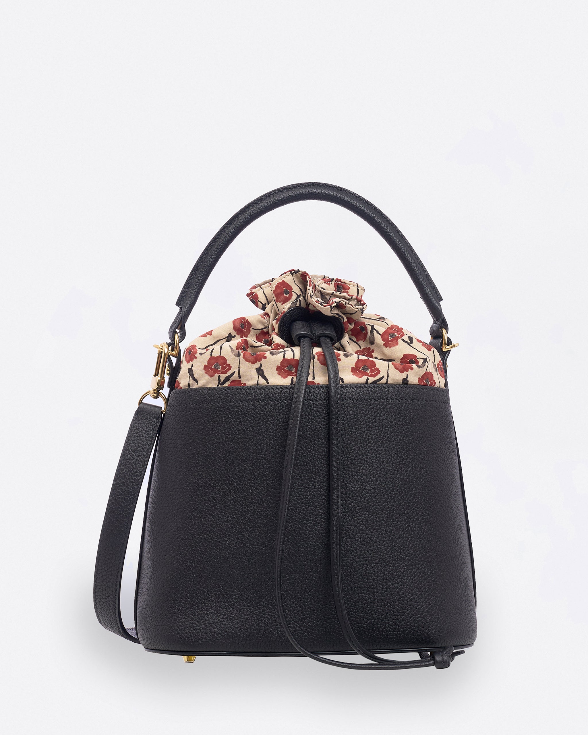 Dancing Poppies Bucket Bag Black